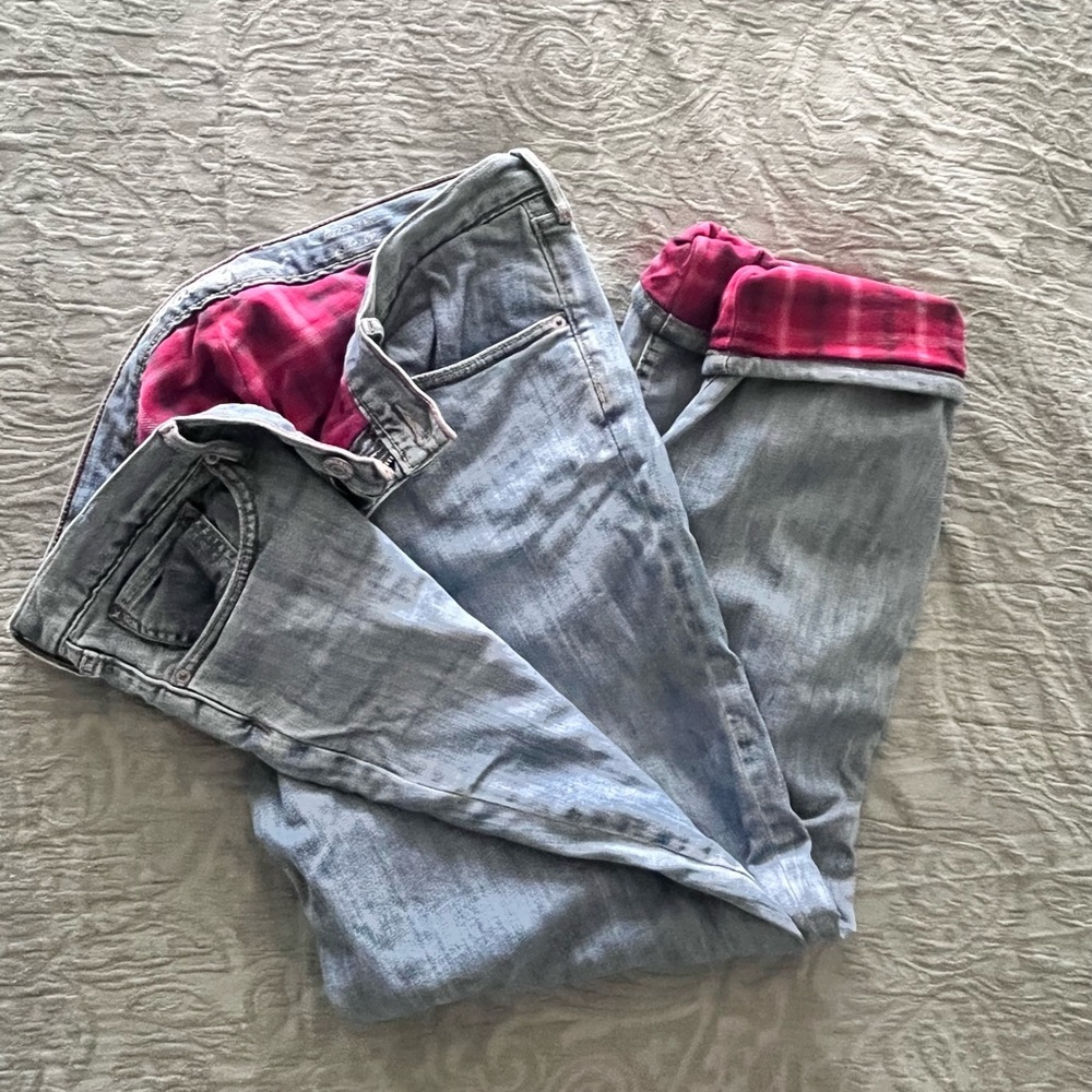 Eddie Bauer Lined Light Blue Boyfriend Jeans - Picture 3 of 6